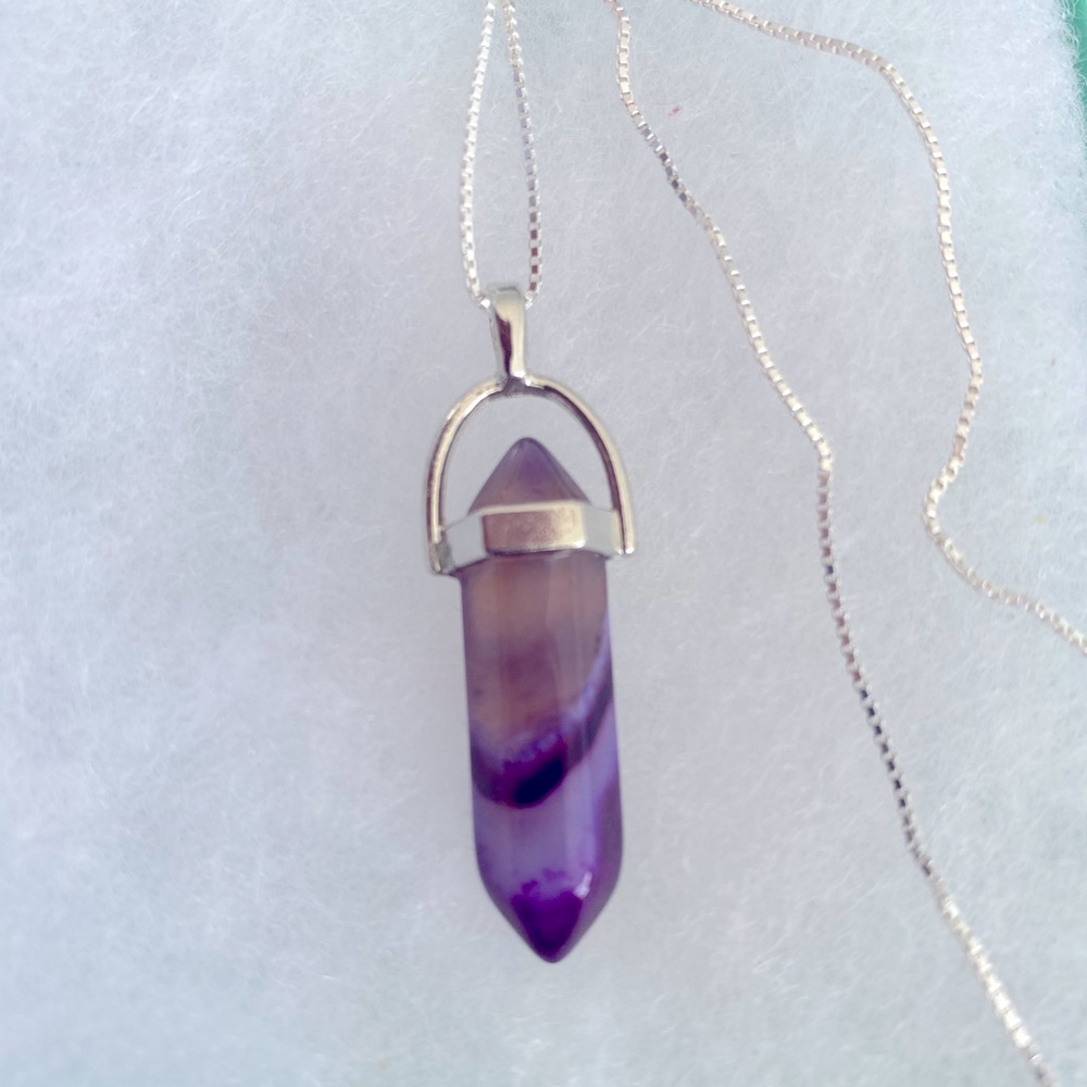 Sterling Silver Amethyst Swirl necklace